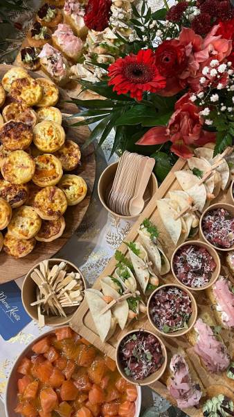 Cocktail d'entreprise pour le Groupe SEB par Mamie Kocotte, traiteur à Lyon pour les fêtes de fin d'année